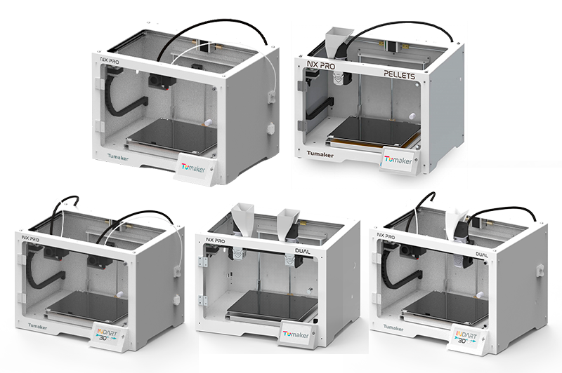 The different varieties of the NX Pro 3D printer
